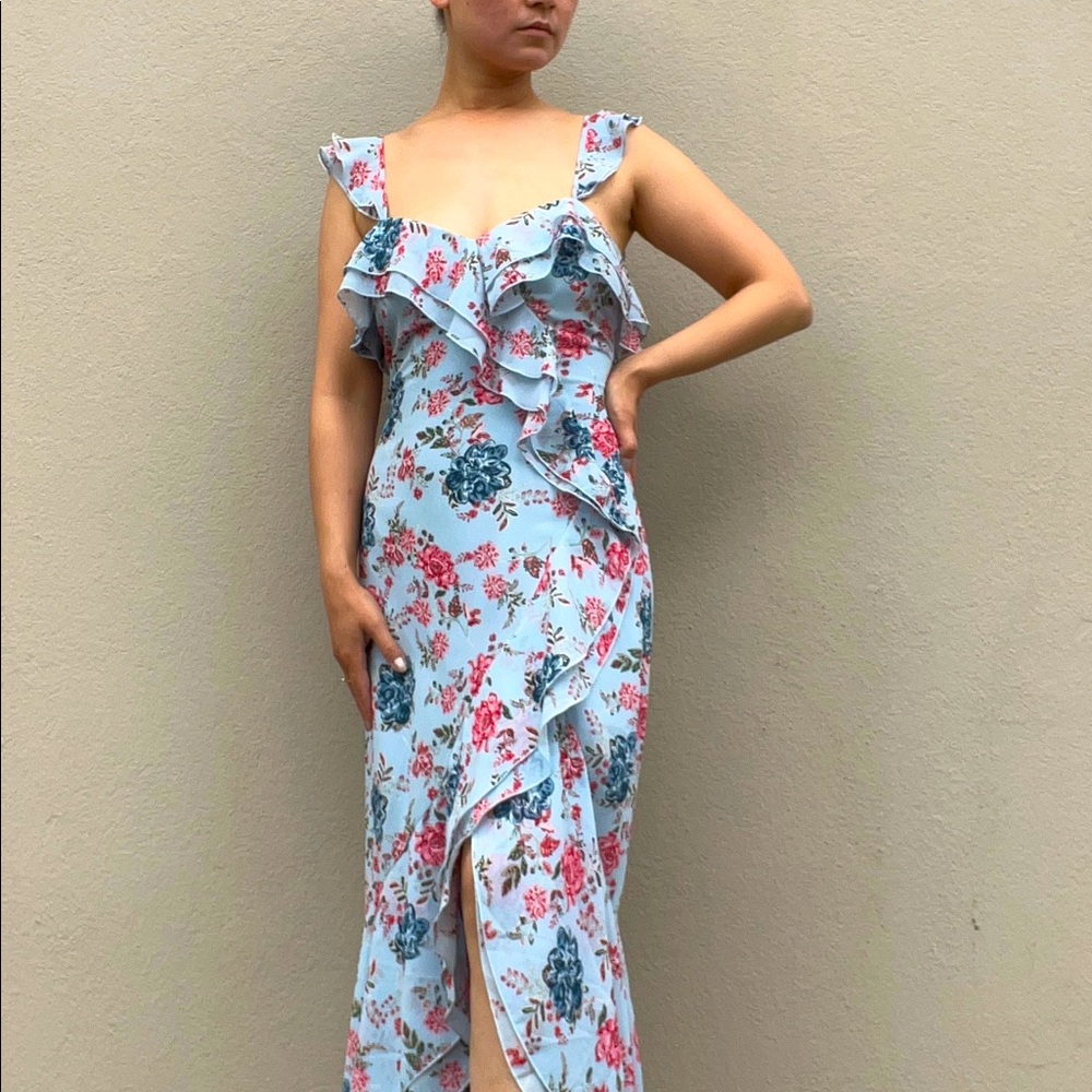💖WAYF Floral Chiffon Dress XS